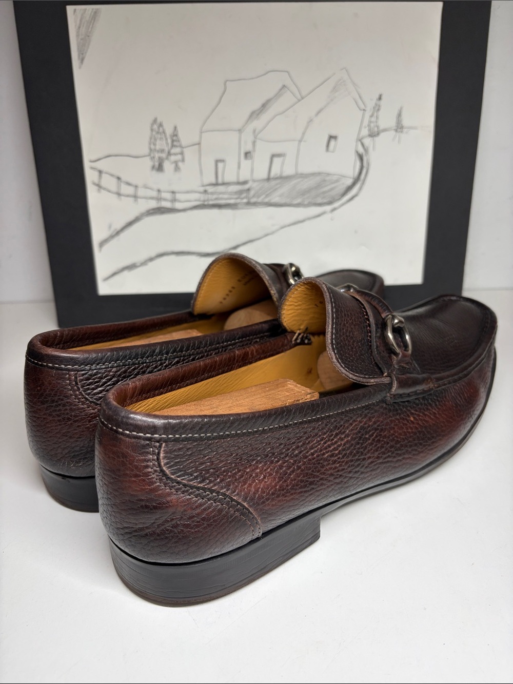 Magnanni Blas III Men's Brown Leather Moc Toe Bit Loafers Size US 9.5 - Picture 13 of 16